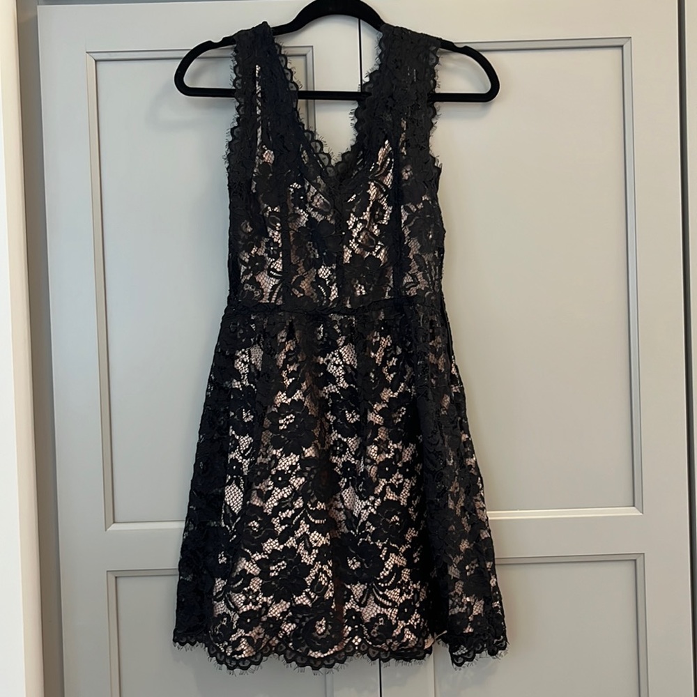 Black eyelash lace dress